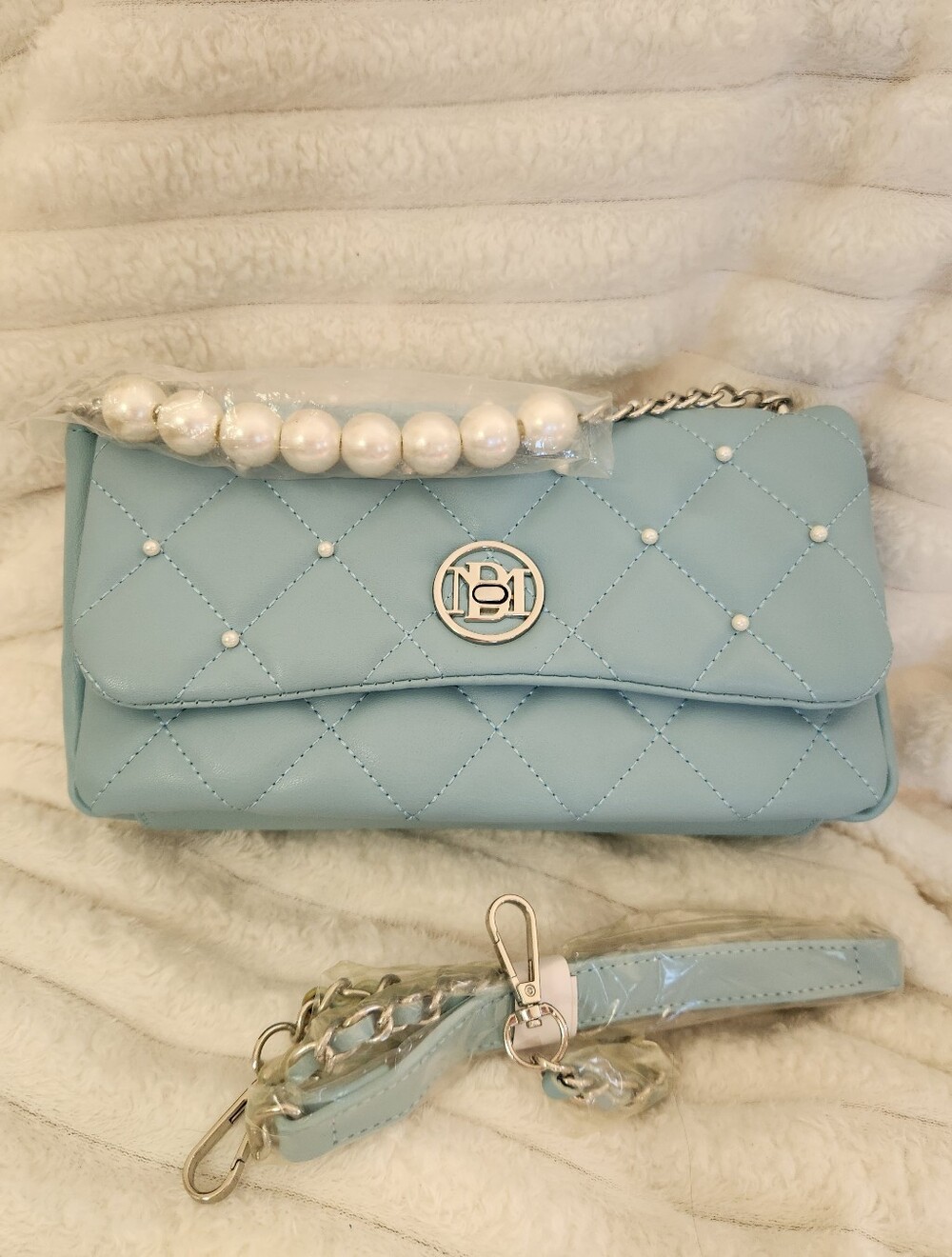 STUDIO BADGLEY MISÇHKA Vegan Leather with Pearls Handbag/Crossbody